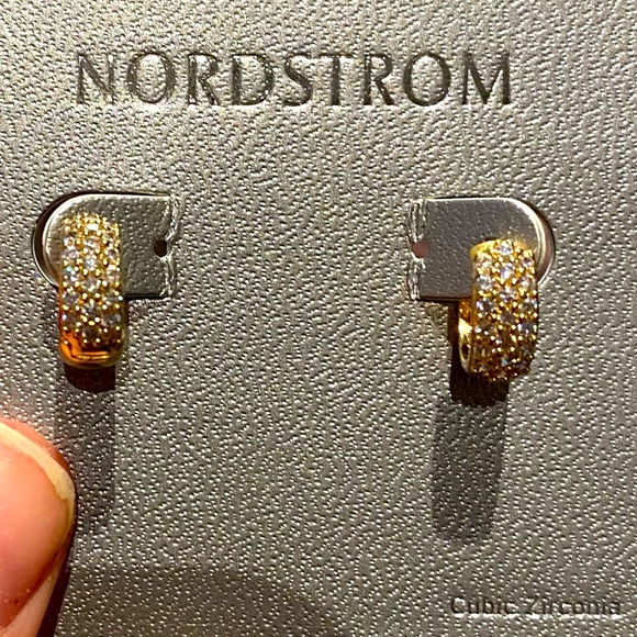 Nordstrom diamond hoop earrings - Picture 1 of 1